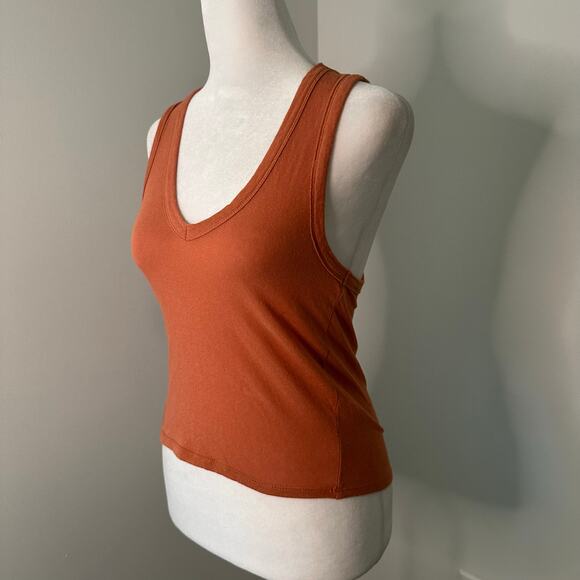 Free People Intimately rust orange cotton crop tank top size S - Picture 3 of 11